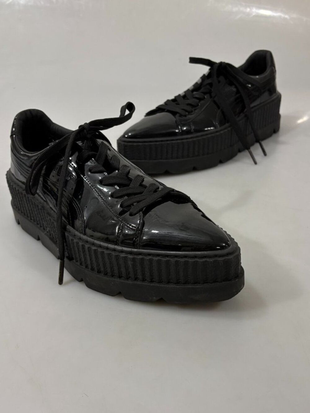 Puma Fenty by Rihanna 9.5 Black Patent Pointy Creeper Oxfords Sneakers Shoes